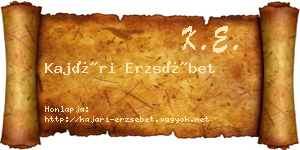 Kajári Erzsébet névjegykártya